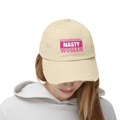 Extraordinarily Nasty Woman Unisex Distressed Cap