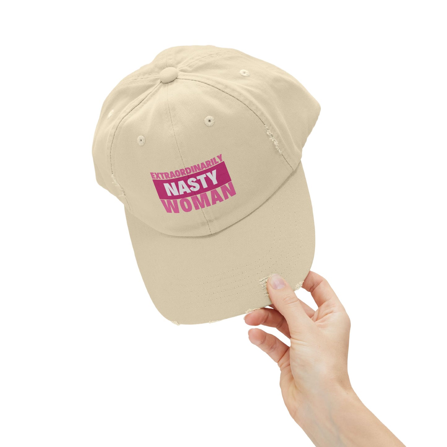 Extraordinarily Nasty Woman Unisex Distressed Cap