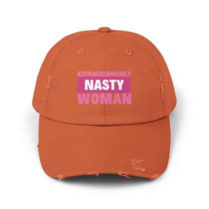 Extraordinarily Nasty Woman Unisex Distressed Cap