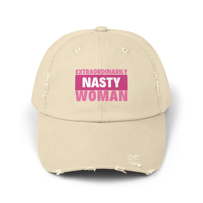 Extraordinarily Nasty Woman Unisex Distressed Cap