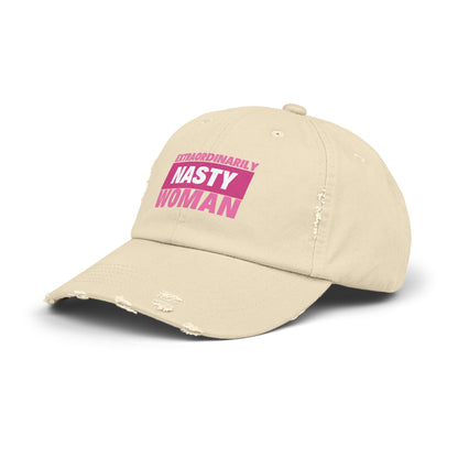 Extraordinarily Nasty Woman Unisex Distressed Cap