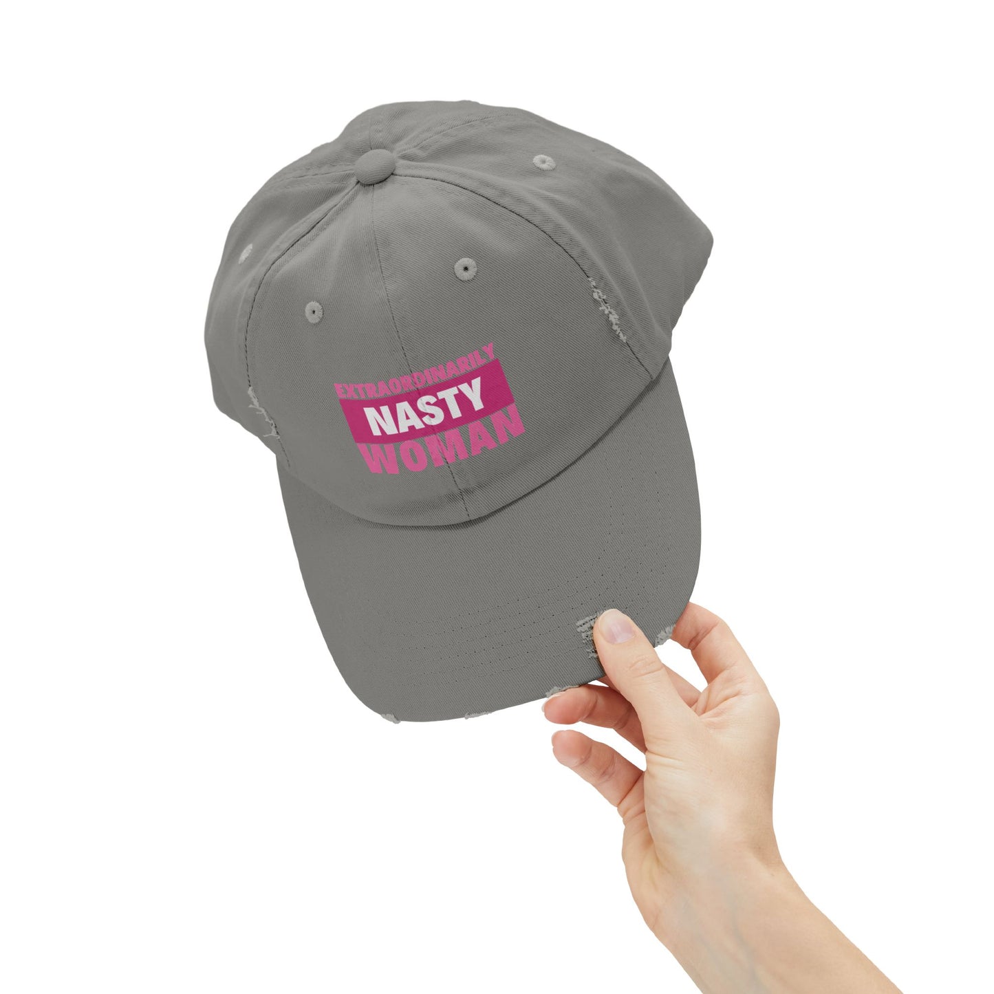 Extraordinarily Nasty Woman Unisex Distressed Cap