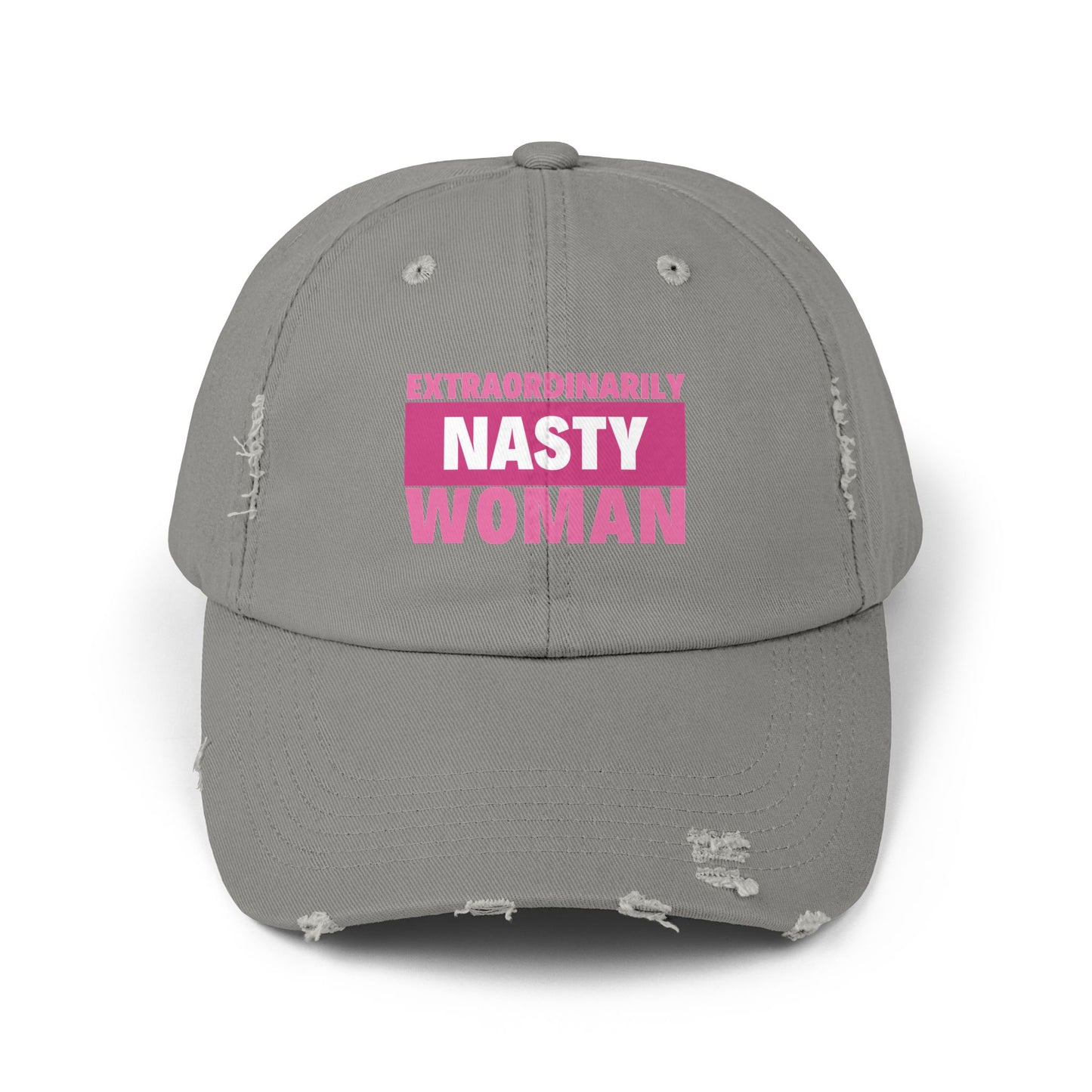 Extraordinarily Nasty Woman Unisex Distressed Cap