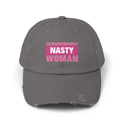 Extraordinarily Nasty Woman Unisex Distressed Cap