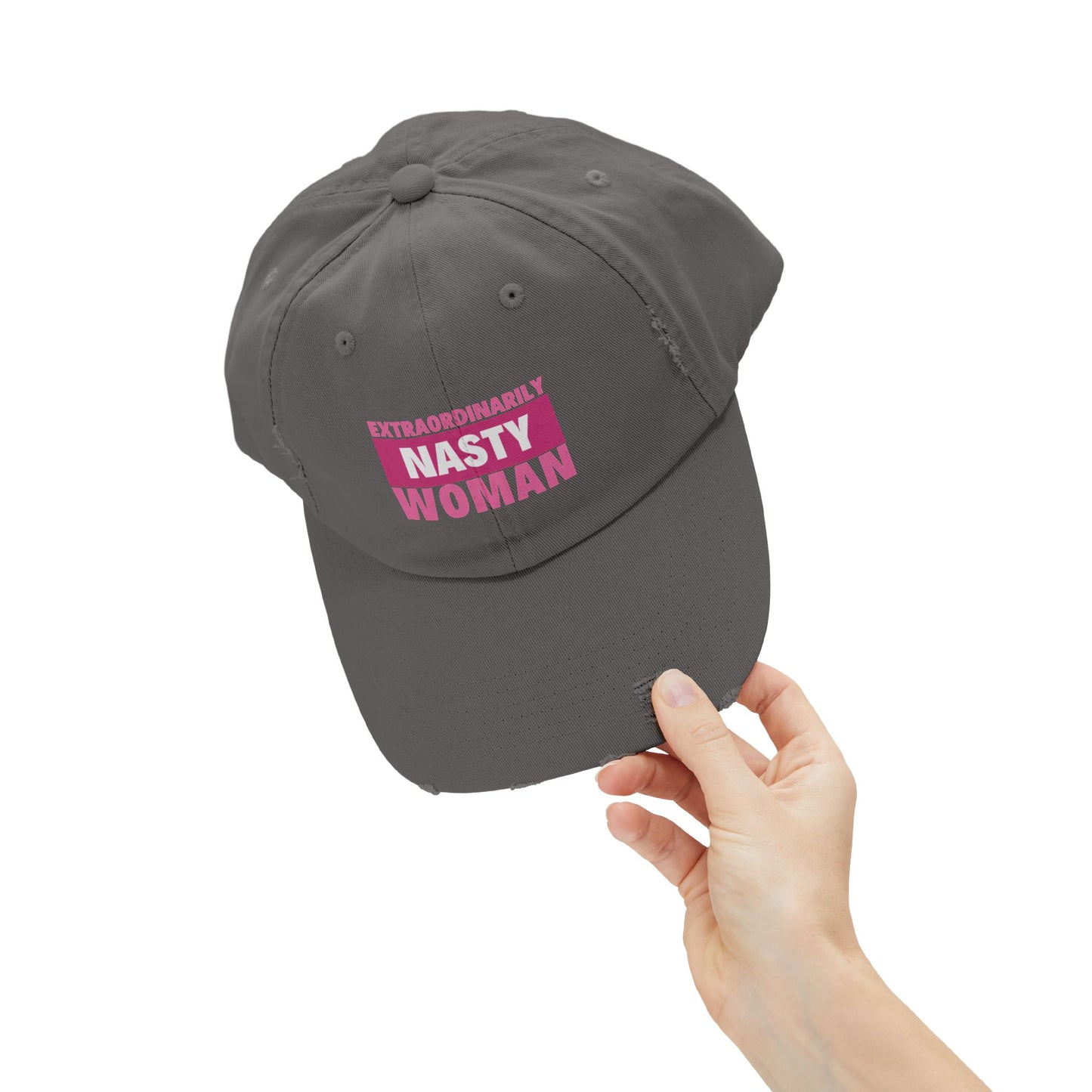 Extraordinarily Nasty Woman Unisex Distressed Cap