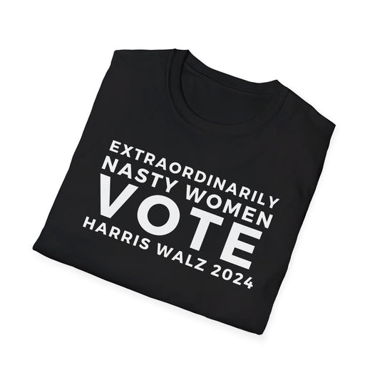 Extraordinarily Nasty Women Vote! Harris Walz 2024 Unisex Softstyle T-Shirt